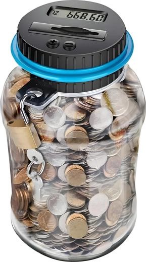 Pușculiță digitală Renew Force cu numărător de monede, 1,8 l