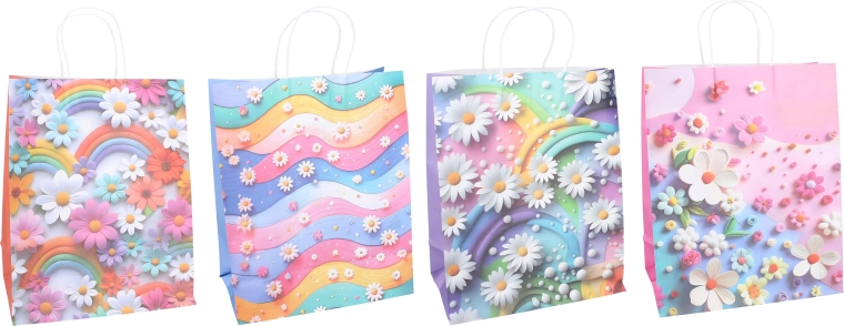 Pungă cadou S cu motiv decorativ pentru tot anul - 1 bucată