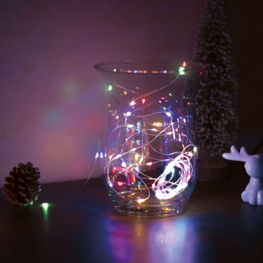 Ghirlandă luminoasă LED de Crăciun, 5 m, 50 LED-uri, multicoloră