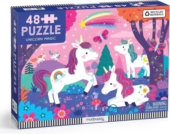 Puzzle Mudpuppy Unicorni magici, 48 de piese