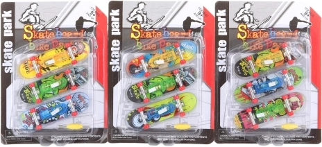 Set de mini-skateboarduri pentru degete cu lumină, 3 buc