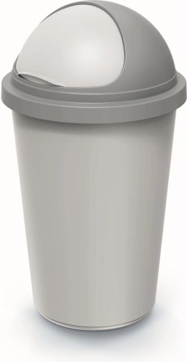 Coș de gunoi Prosperplast Compacta R 50 l gri cenușiu cu capac gri deschis