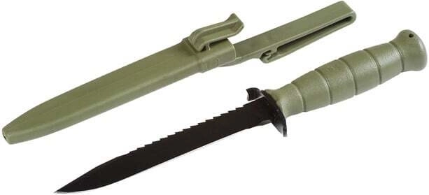 Cuțit tactic GLOCK FM81 Battle Field Green cu lamă zimțată