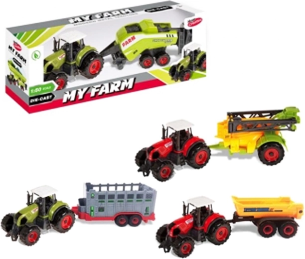Tractor metalic cu remorcă, cu mecanism inerțial