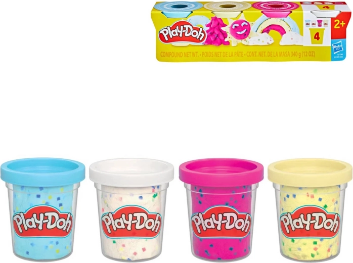 Plastilină Play-Doh cu confetti, 4 recipiente - 4 buc.