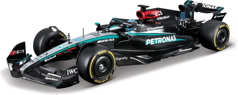 Bburago kit de asamblare model de curse F1 Mercedes‑AMG Petronas W15 2024 George Russell 1:24