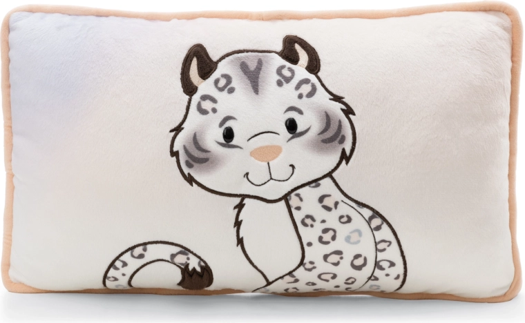 Pernă plușată leopard de zăpadă Eleni Snowbell 43 × 25 cm