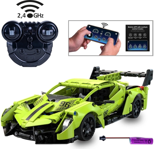 Set de construcție RC pentru supermașina CaDA Phantom Ghost, 1:14, verde