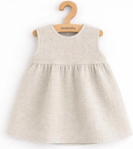 Rochițe din muselină pentru copii New Baby Ella, aspect de in, măr. 86 (12–18 luni)
