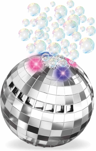Mașină de făcut baloane în formă de bilă disco, cu efecte luminoase