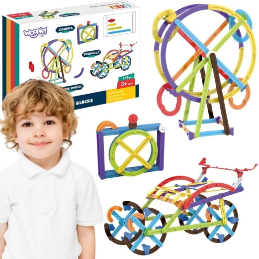 Woopie set educativ de construcție 3D matematică, 155 piese