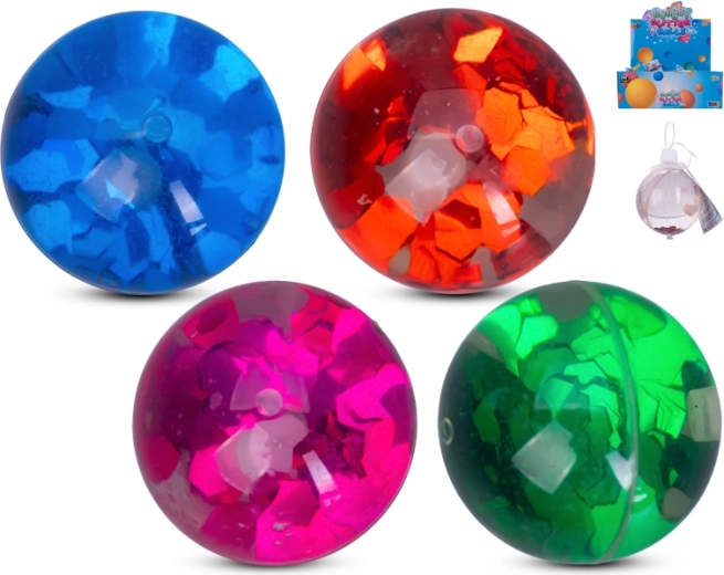 Minge săritoare sclipitoare 6 cm – set 12 buc