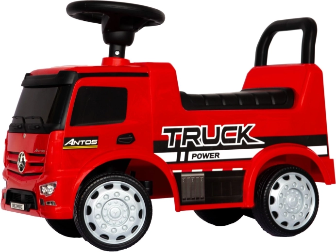 Mercedes‑Benz Antos vehicul pentru copii tip ride-on (truck) cu sunete și lumini, roșu