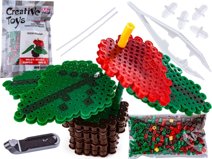 Mărgele de călcat 3D – șablon floare anthurium (în punguță)