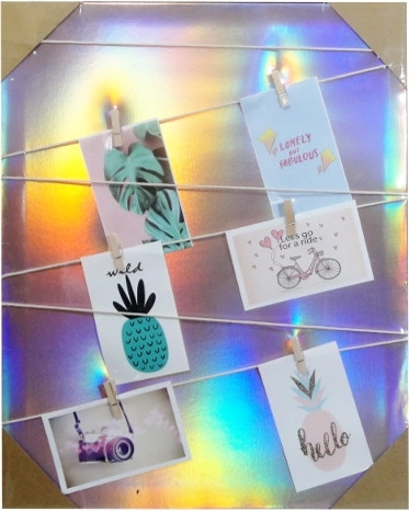 Ramă foto holografică 40 × 50 cm cu sfoară și cleme