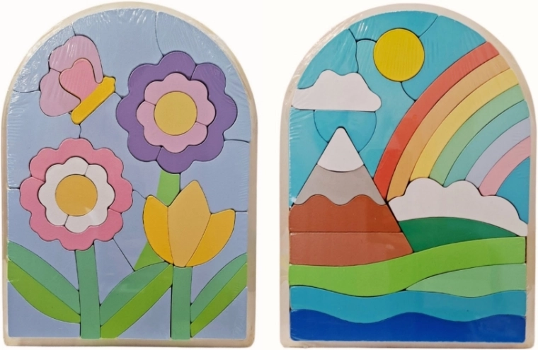 Puzzle din lemn cu imagine colorată - 1 bucată
