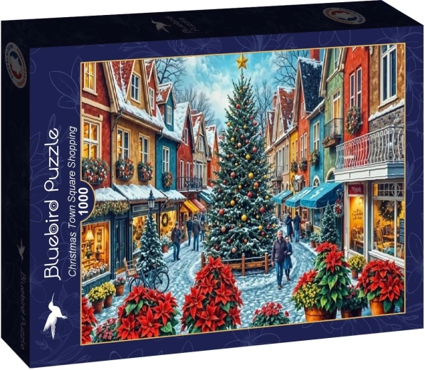Puzzle Bluebird Cumpărături de Crăciun în piață 1000 de piese