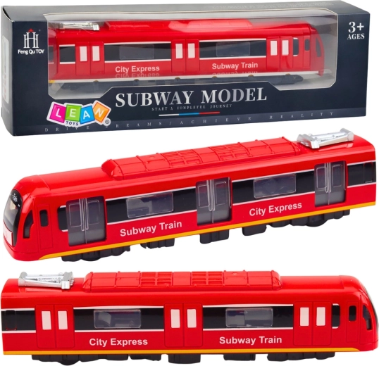 Metroul City Express cu lumini și sunete, roșu