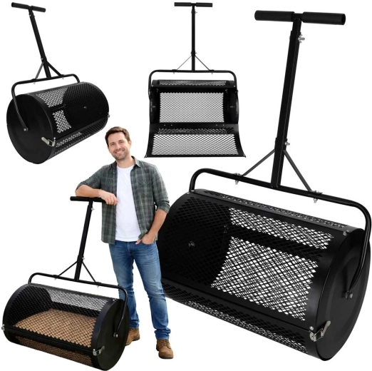 împrăștiator de compost și îngrășământ LUARO cu tambur metalic din plasă