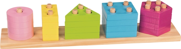 Puzzle din lemn pentru sortarea culorilor și formelor GOKI