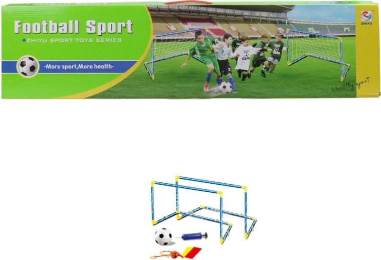 Set de fotbal pentru copii cu două porți, minge și pompă