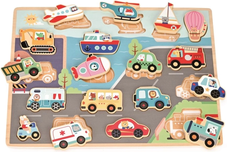 Puzzle 3D mari cu mijloace de transport