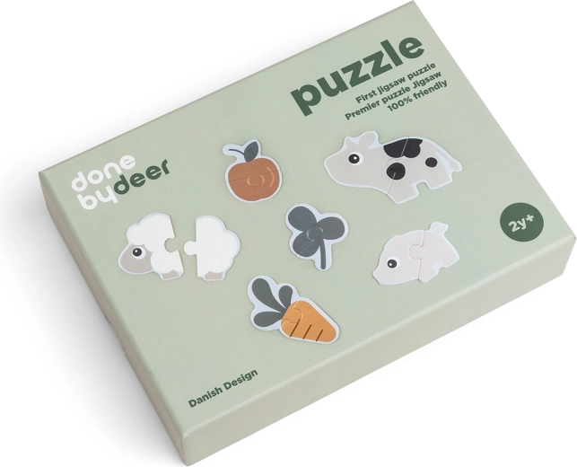 Primul puzzle Done by Deer Tiny farm, mix de culori, 6 × 2 piese