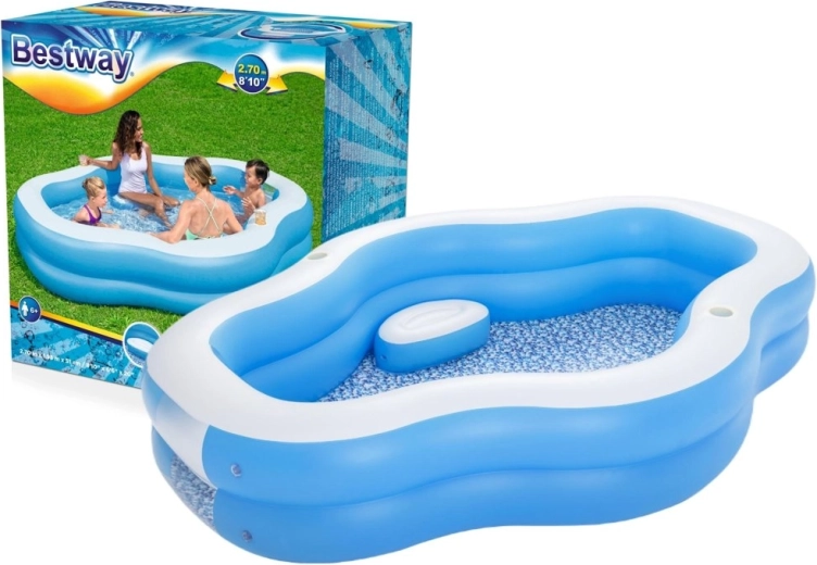 Piscină familială gonflabilă cu fereastră și scaune BESTWAY 270 × 198 × 51 cm