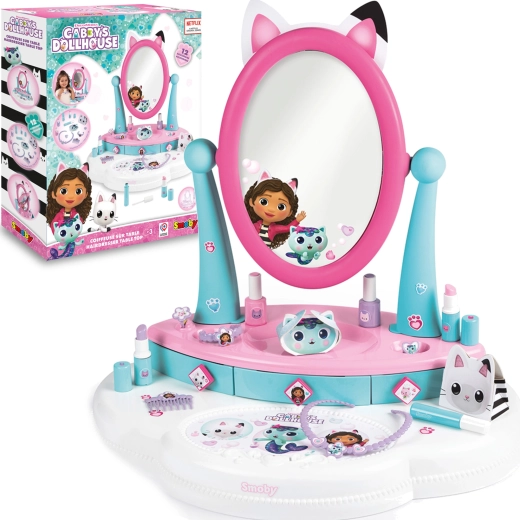 Smoby Gabby’s Dollhouse măsuță de toaletă pentru copii cu 12 accesorii
