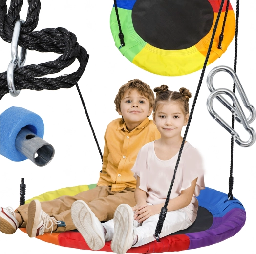 Leagăn suspendat circular 100 cm – cuib de barză pentru copii