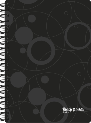 Bloc cu inele A4 cu spirală dublă, negru, coperți PP