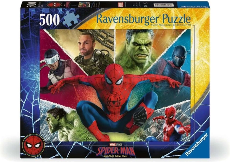 Puzzle Ravensburger Spider-Man: O zi complet nouă, 500 de piese