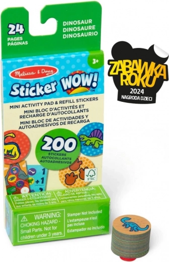 Sticker Wow reîncărcare + mini cărticică – dinozauri