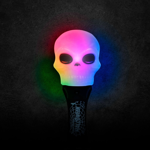 Lampă LED de Halloween în formă de craniu, cu baterii