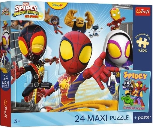 Puzzle maxi 24 piese Premium Plus Kids Spidey și prietenii lui uimitori