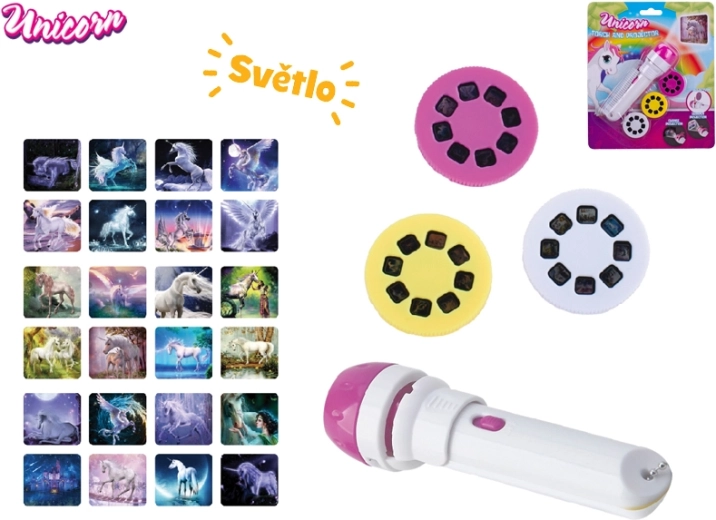 Lanternă-proiector Unicorn cu imagini cu unicorni