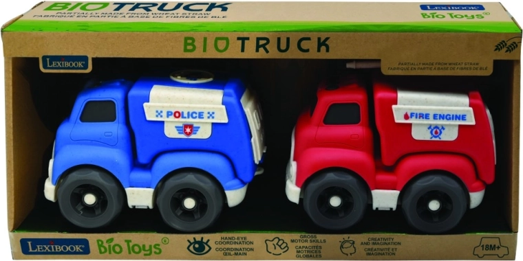 Set Lexibook mașină de poliție și mașină de pompieri din bioplastic, 18 cm