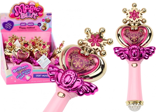 Baghetă de prințesă Lumini colorate Sunete Roz