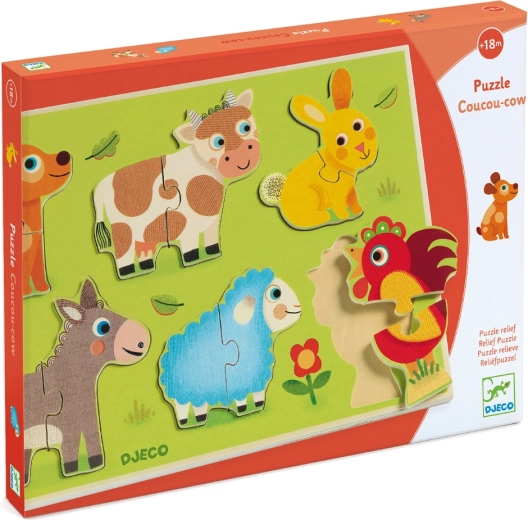 Djeco puzzle din lemn În curte