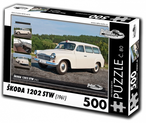 Puzzle RETRO-AUTA Škoda 1202 STW ambulanță (1961) – 500 piese