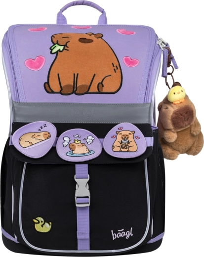 Ghiozdan școlar Baagl Zippy cu motiv capibara
