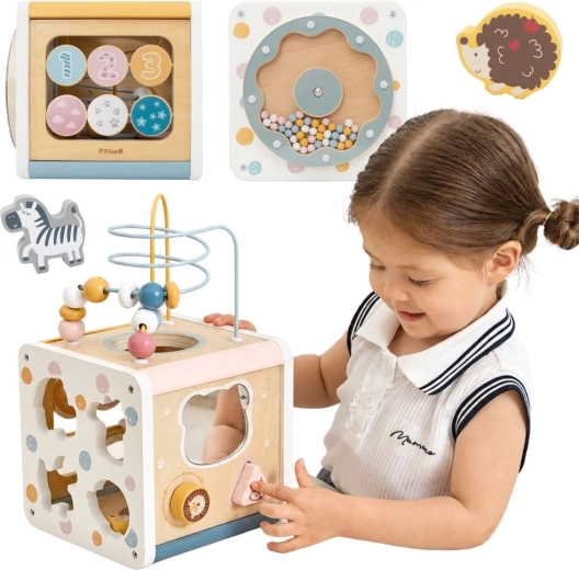 VIGA PolarB cub de activități din lemn 7 în 1 cu animăluțe