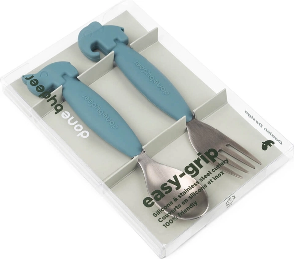 Done by Deer set de tacâmuri pentru copii Easy-grip Deer friends, albastru