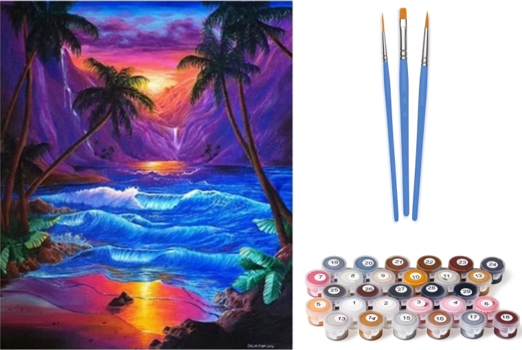 Norimpex Pictură pe numere Apus exotic 40 × 50 cm