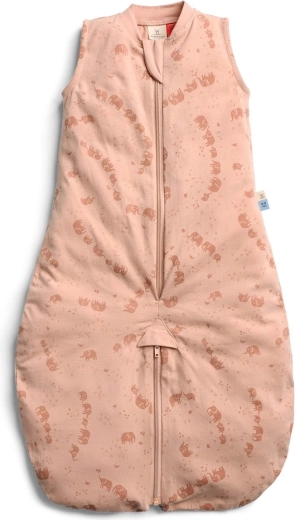 ergoPouch sac de dormit și salopetă de somn 2‑în‑1 din bumbac organic Elephant Parade, 8–24 luni, 8–14 kg, 0,2 TOG