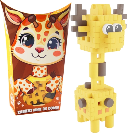 Set de construcție Mini Waffle Pocket Pets – girafă