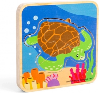 puzzle din lemn ciclul de viață al țestoasei BIGJIGS TOYS