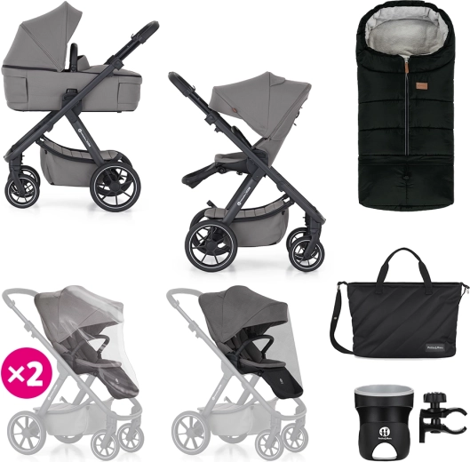 Petite&Mars cărucior combinat Icon 2v1 dove grey xxl rws