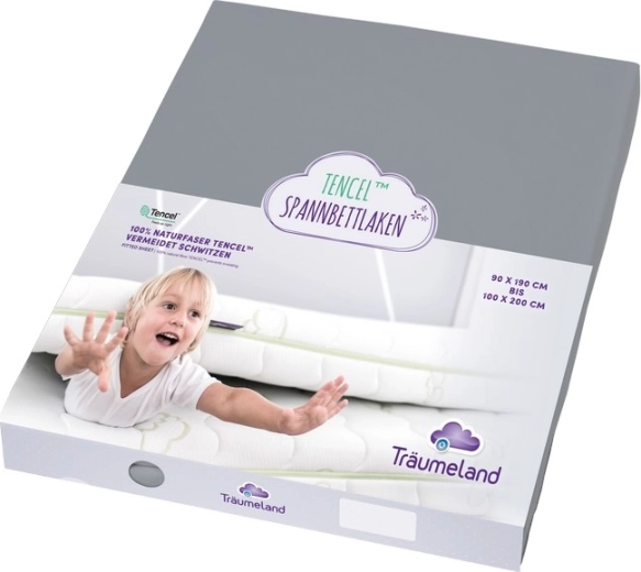 Träumeland cearșaf pentru pat junior Tencel 90 × 200 cm, antracit