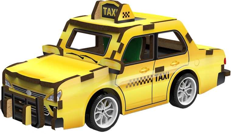 2Kids Toys puzzle 3D din lemn taxi